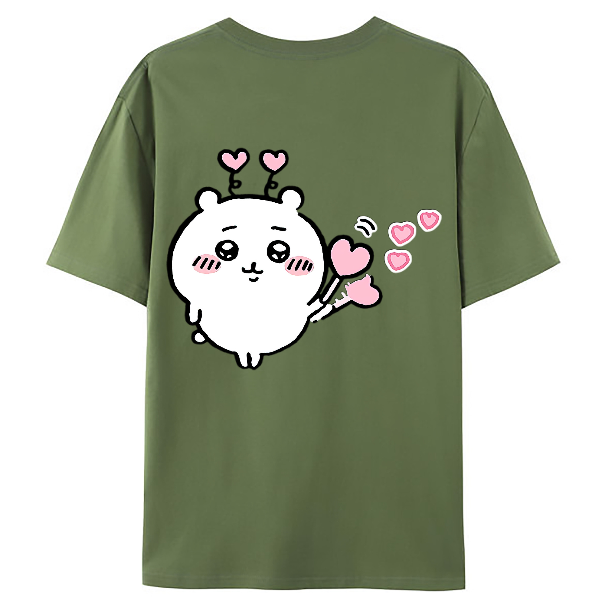 （画像用） ちいかわ ちいかわ Chii-kawa chiikawa 綿100％ メンズ半袖Tシャツ（バックプリント） 通気性
